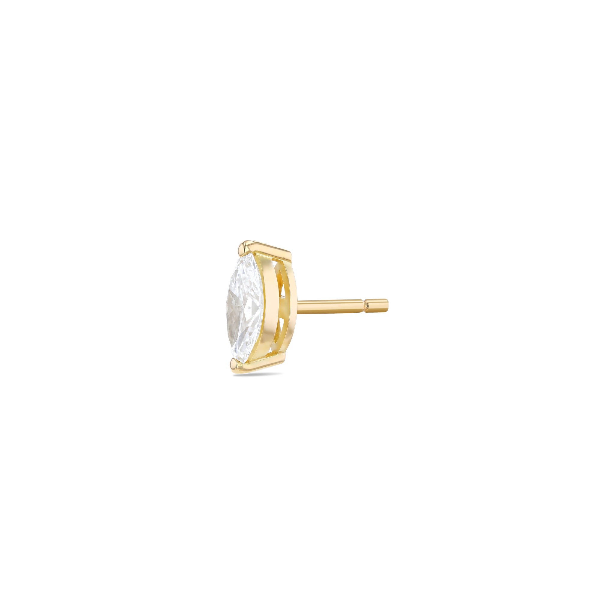 Marquise Diamond Stud Earrings - Lab Grown Diamonds - 18K Gold