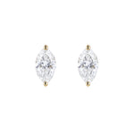Marquise Diamond Stud Earrings - Lab Grown Diamonds - 18K Gold