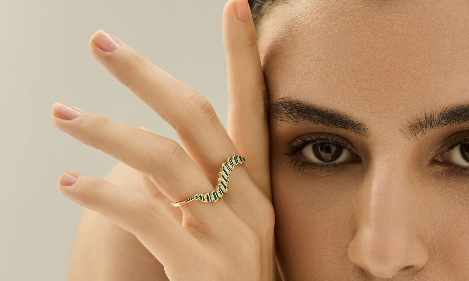 Pleated Ola Double Finger Ring01
