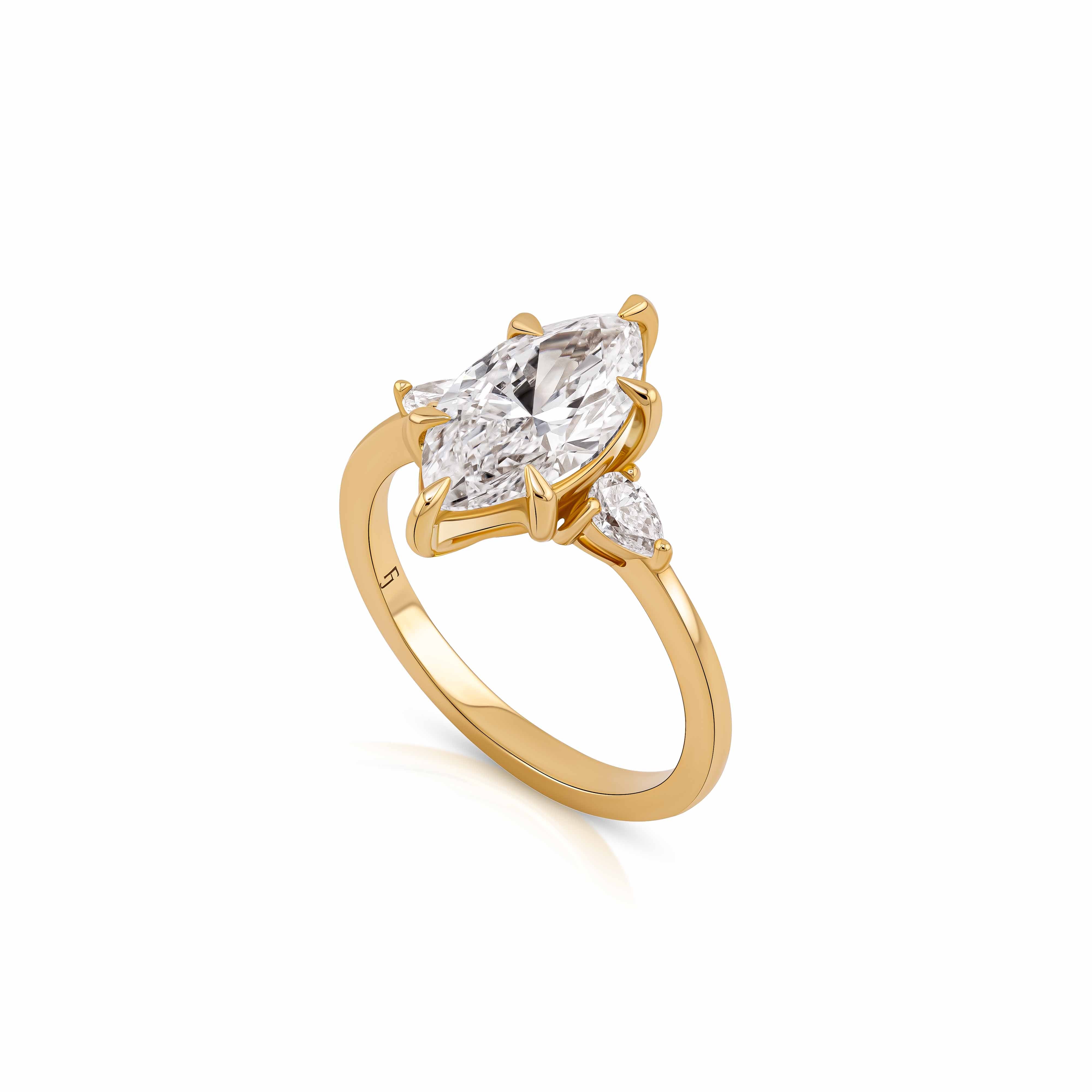 Nara Engagement Ring - Marquise & Pear Trilogy Ring