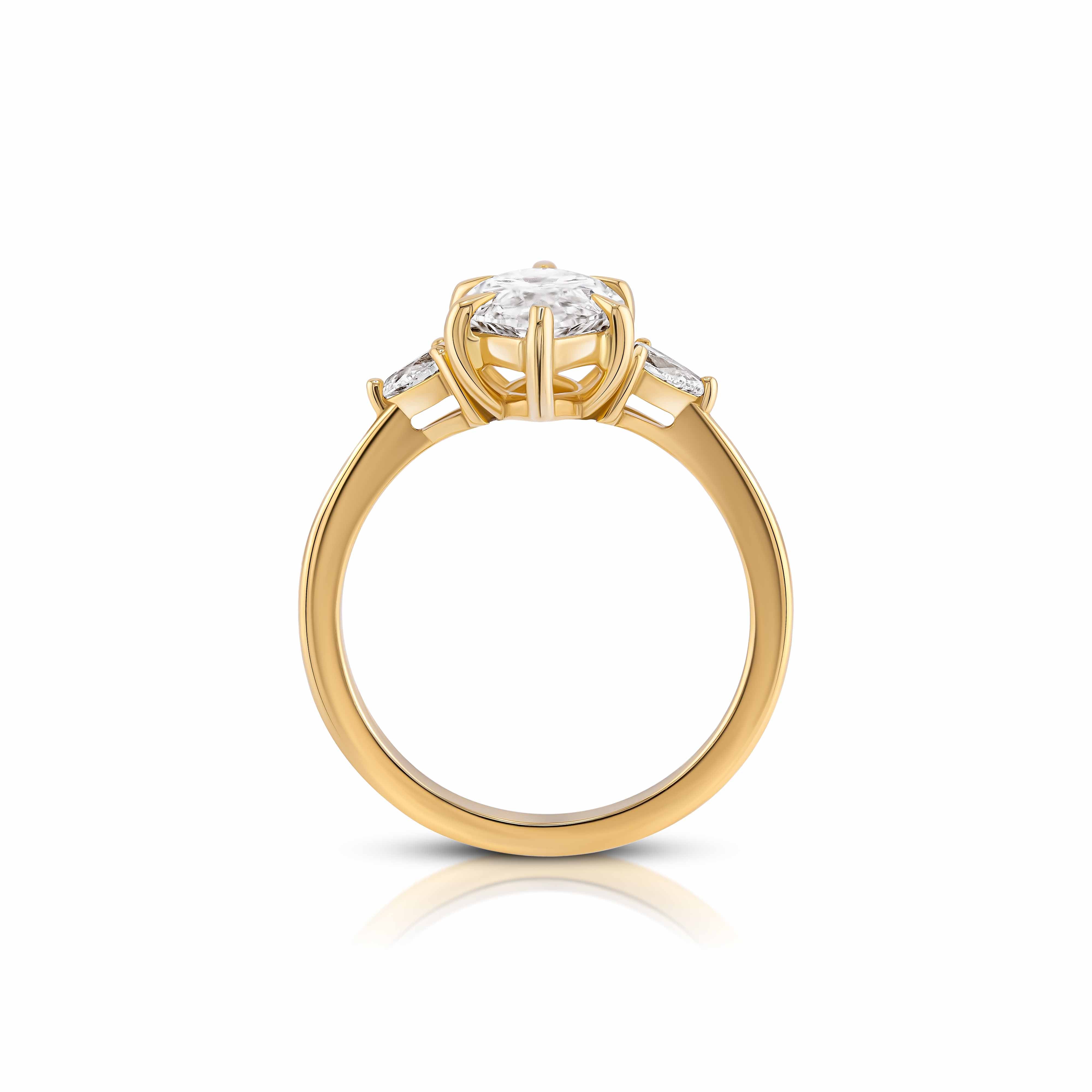 Nara Engagement Ring - Marquise & Pear Trilogy Ring