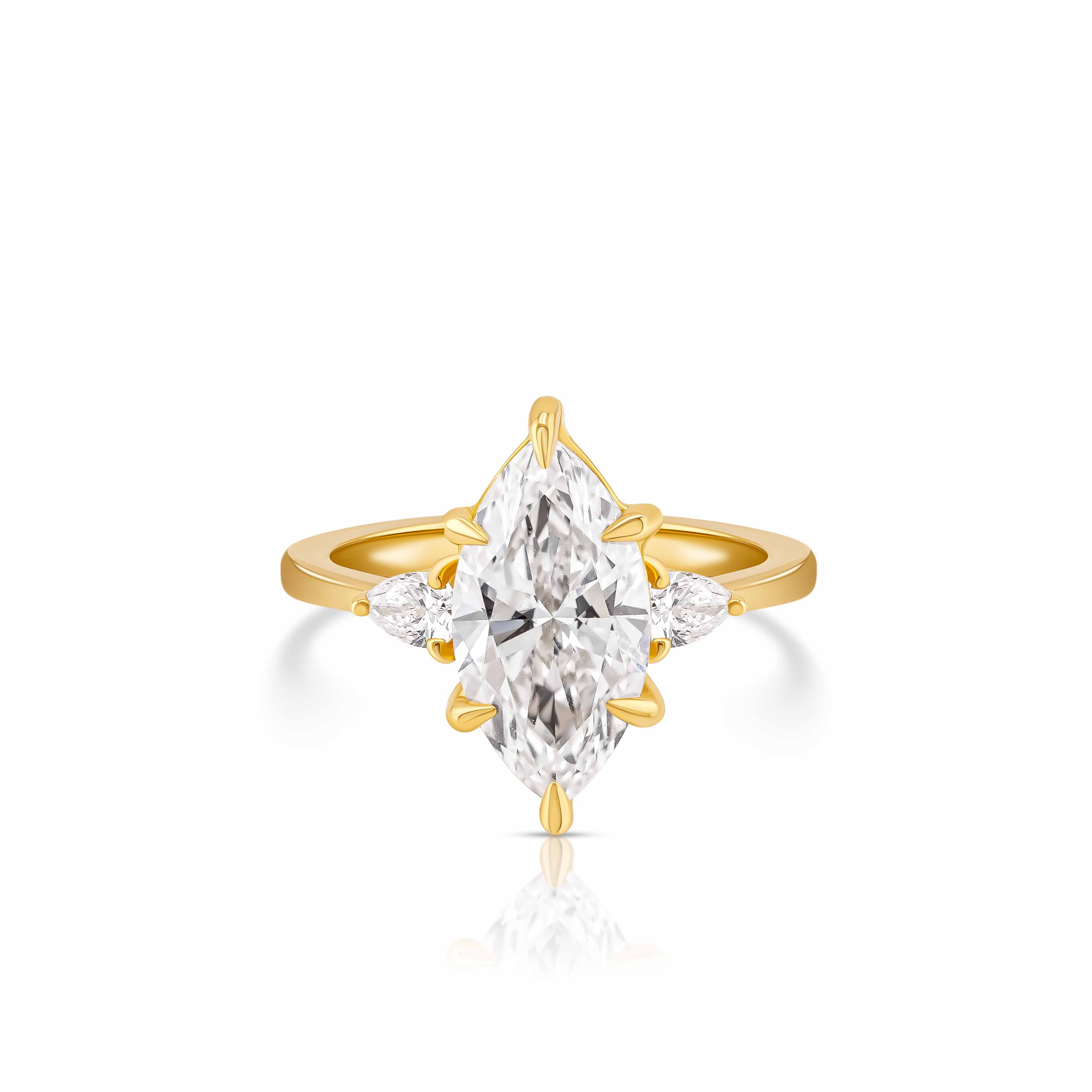 Nara Engagement Ring - Marquise & Pear Trilogy Ring