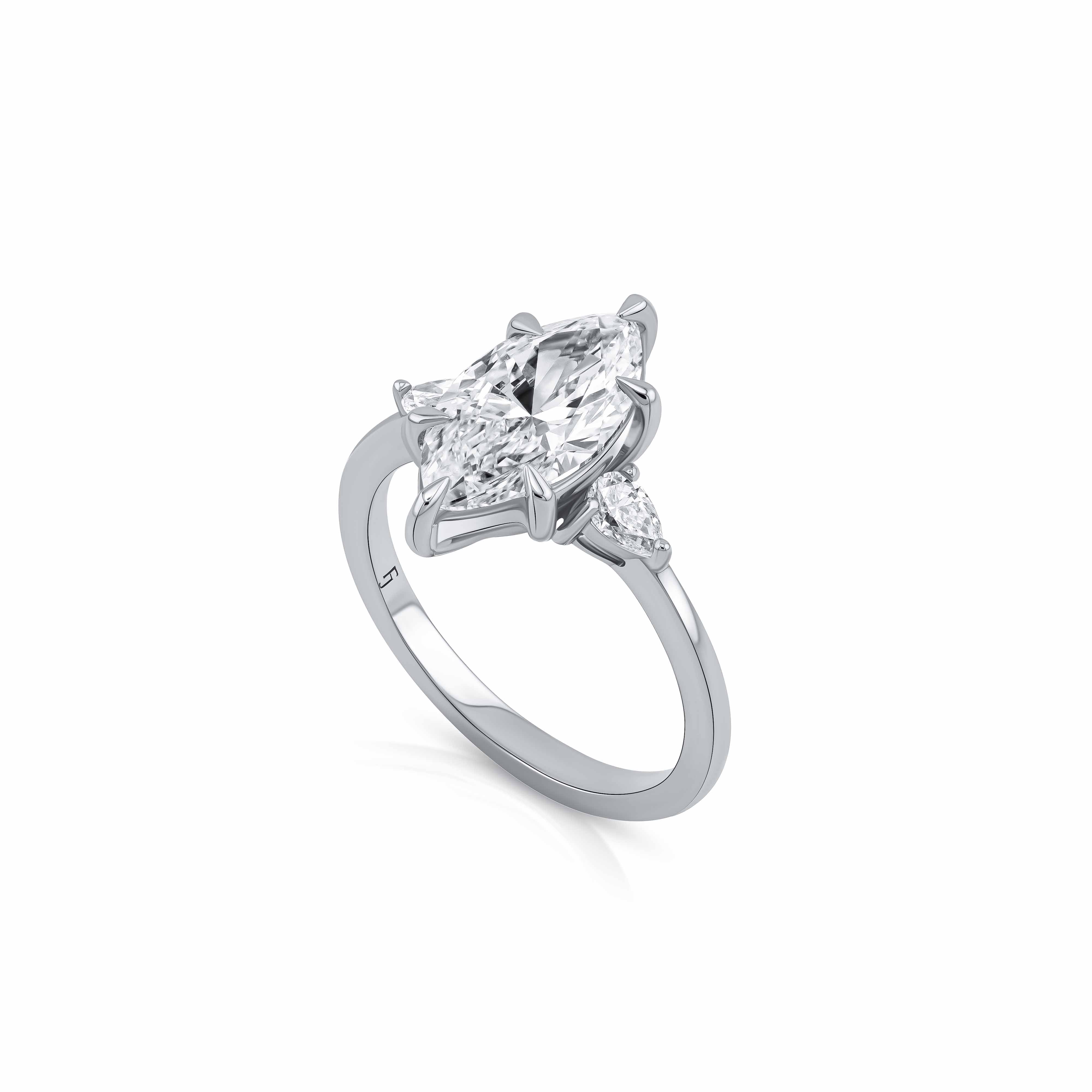 Nara Engagement Ring - Marquise & Pear Trilogy Ring