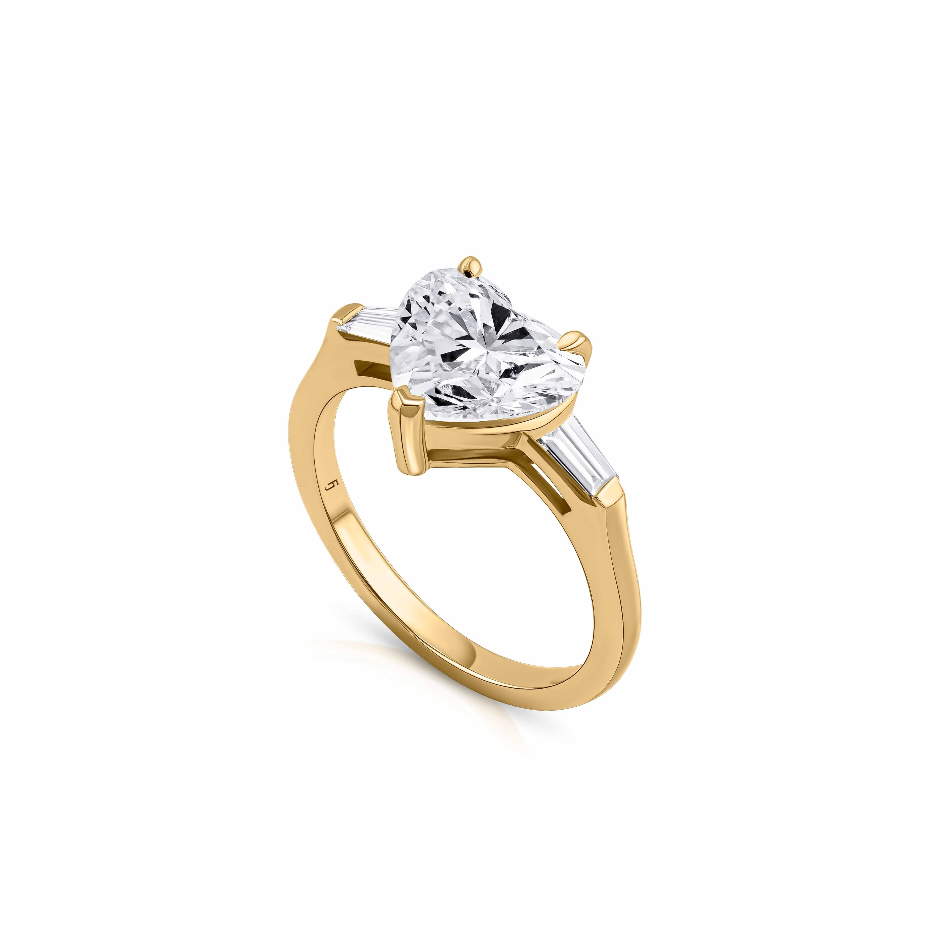 The Serena Ring – Heart & Baguette Trilogy Ring