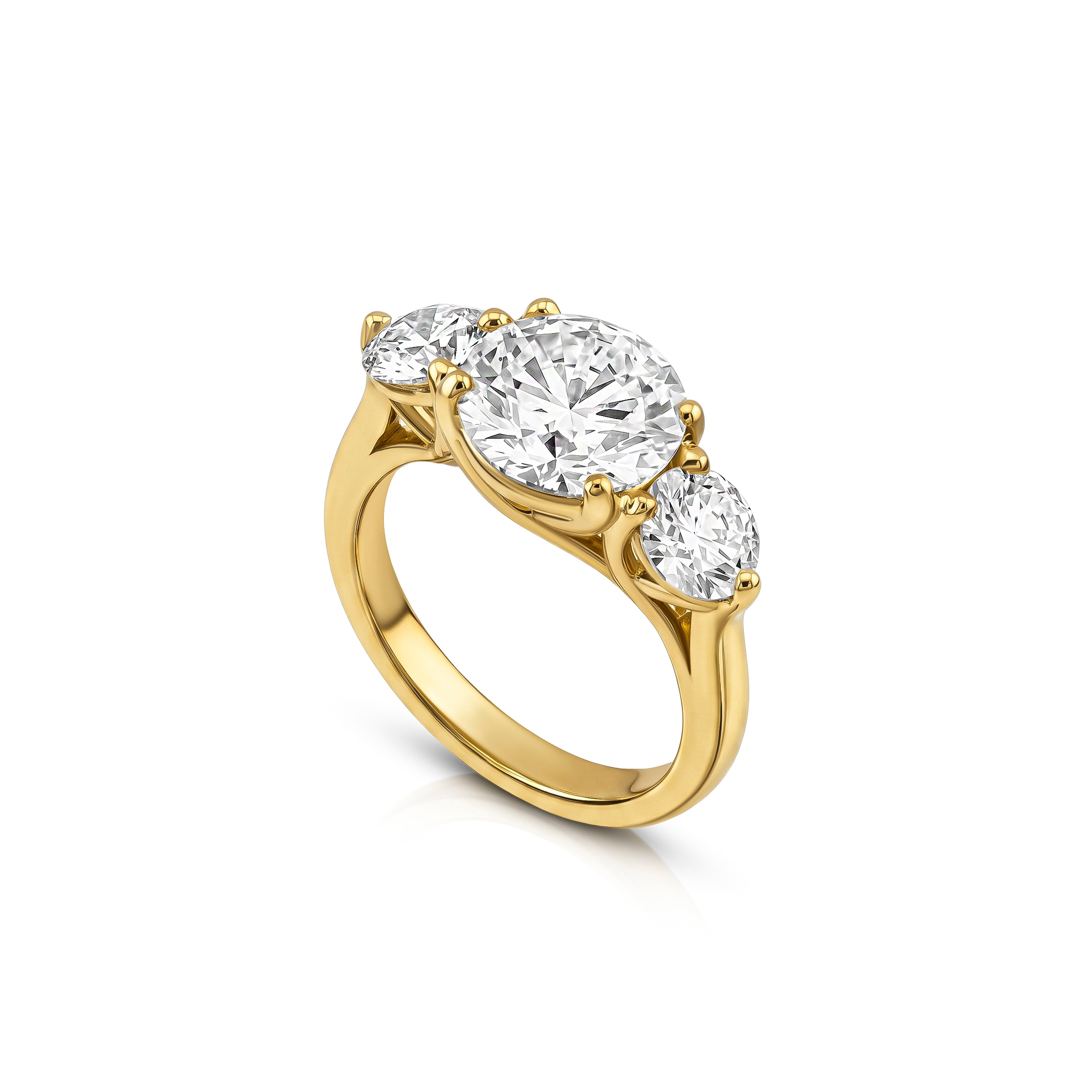 Tria Engagement Ring - Round Brilliant Three Stone Ring
