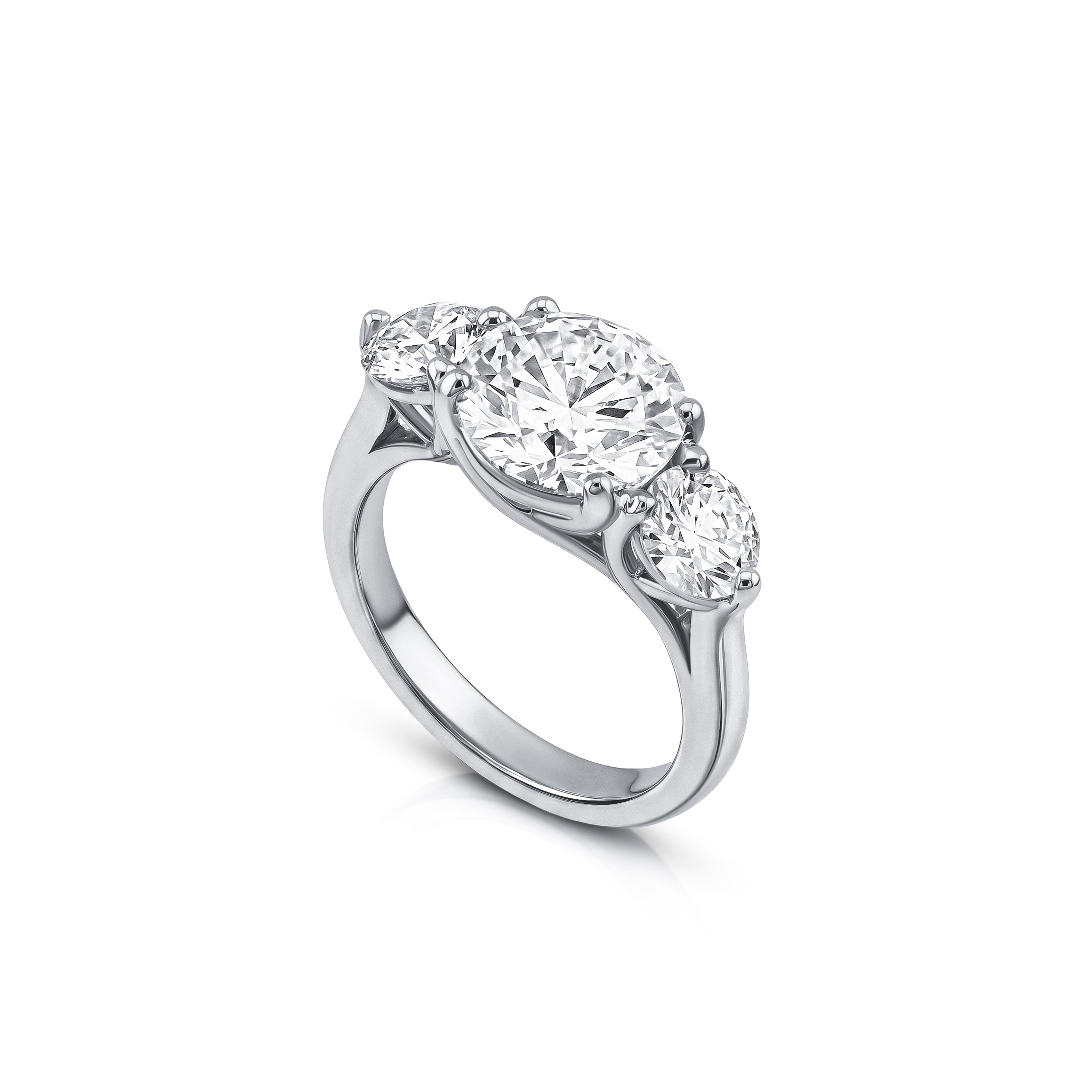 Tria Engagement Ring - Round Brilliant Three Stone Ring