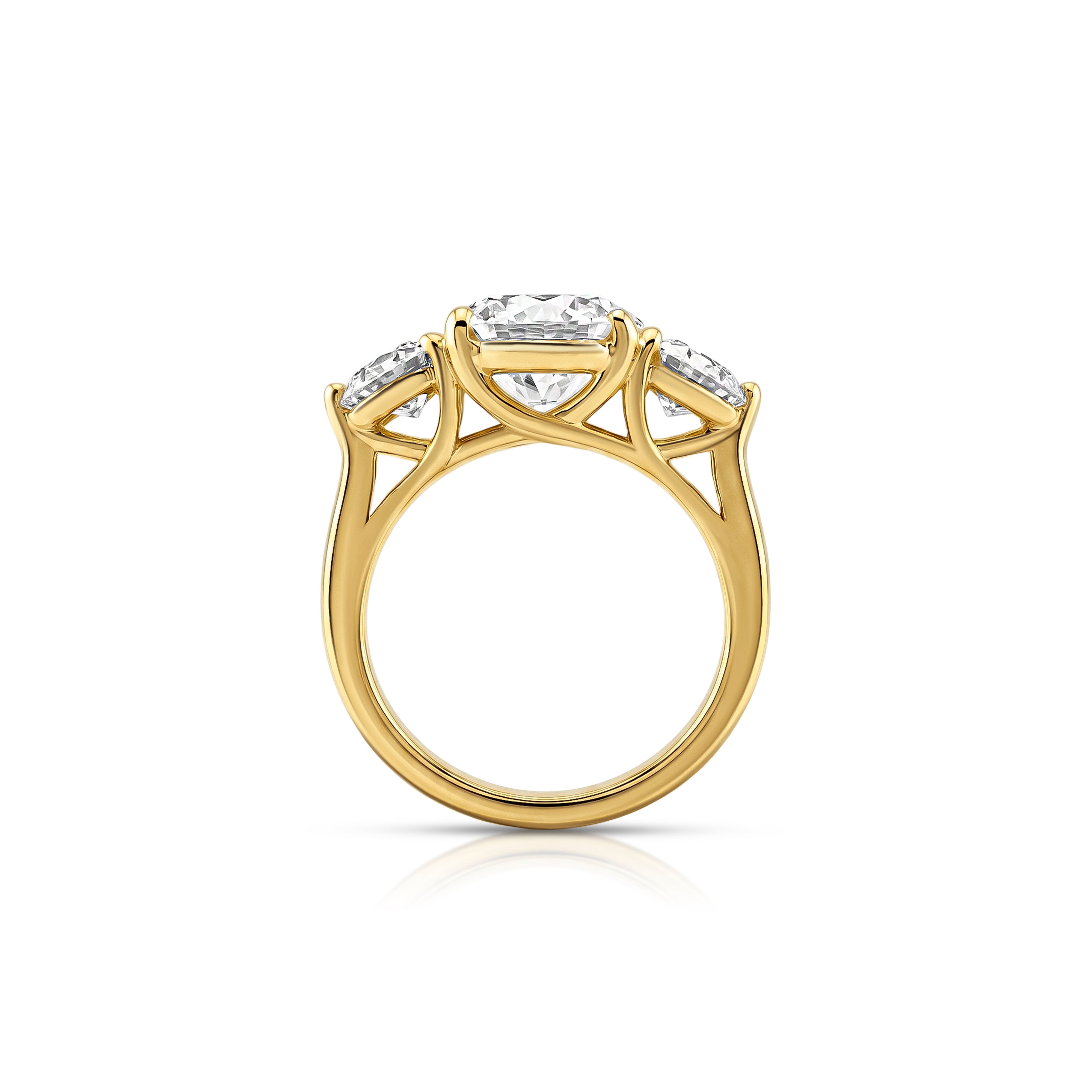 Tria Engagement Ring - Round Brilliant Three Stone Ring