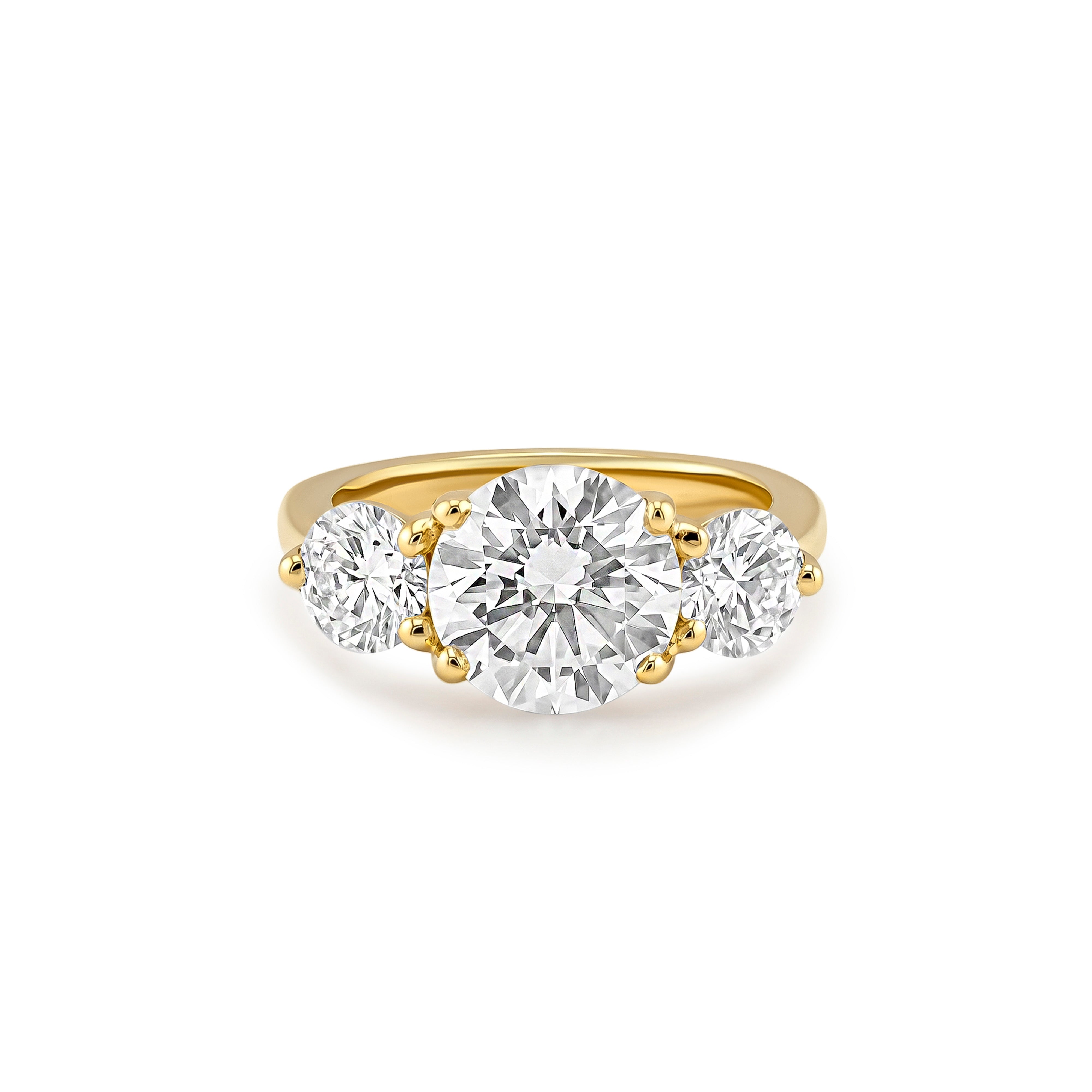 Tria Engagement Ring - Round Brilliant Three Stone Ring