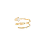 Spiral Diamond Pave Ring in Yellow Gold