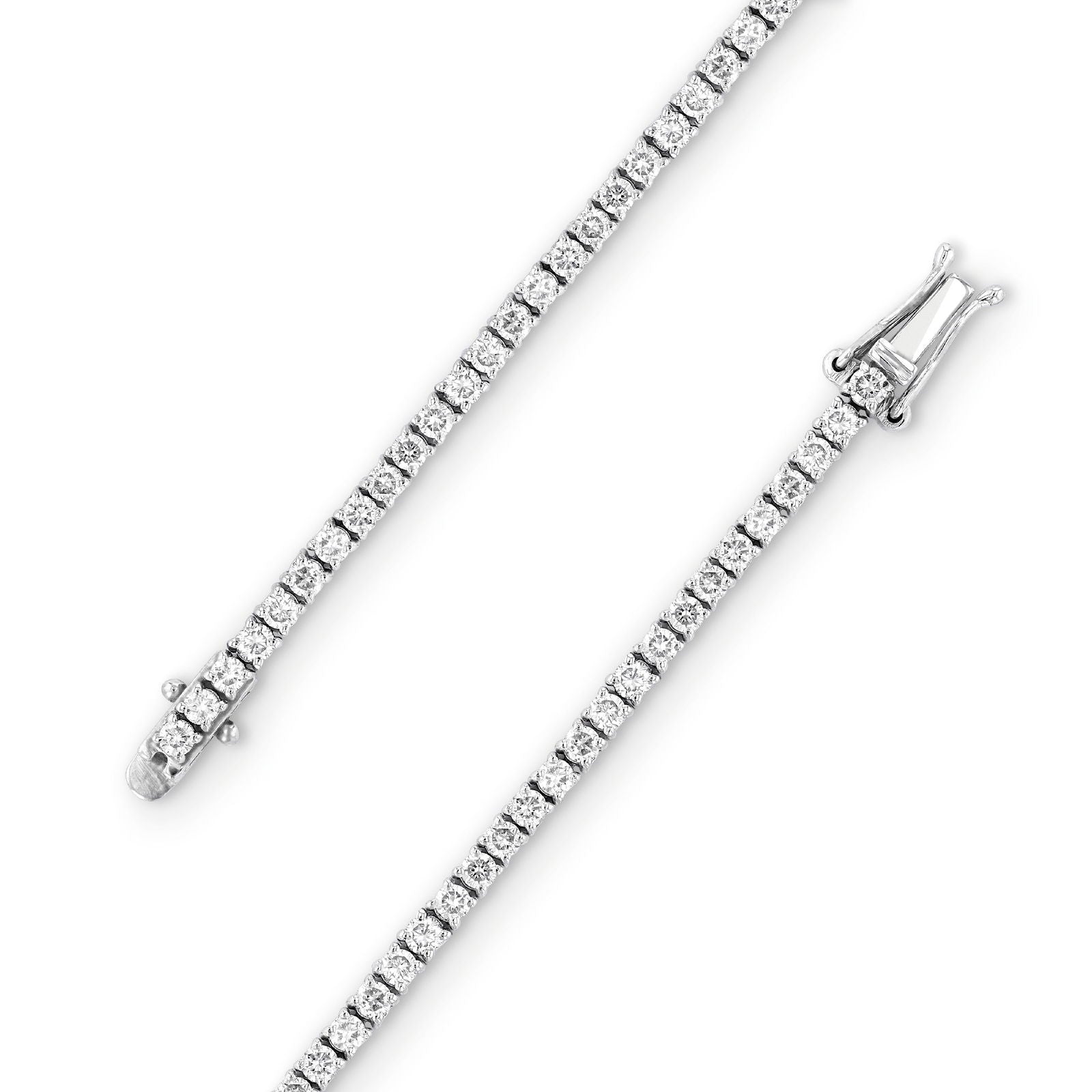 Tennis Bracelet in White Gold with Clasp