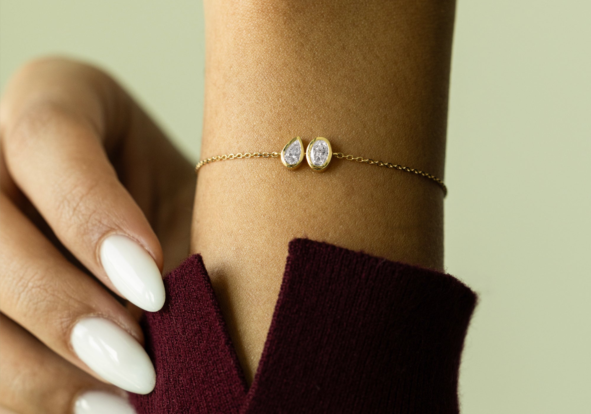 Toi et Moi Bezel Diamond Bracelet – Oval & Pear