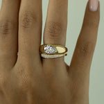 Zia Dome Pear Engagement Ring Set