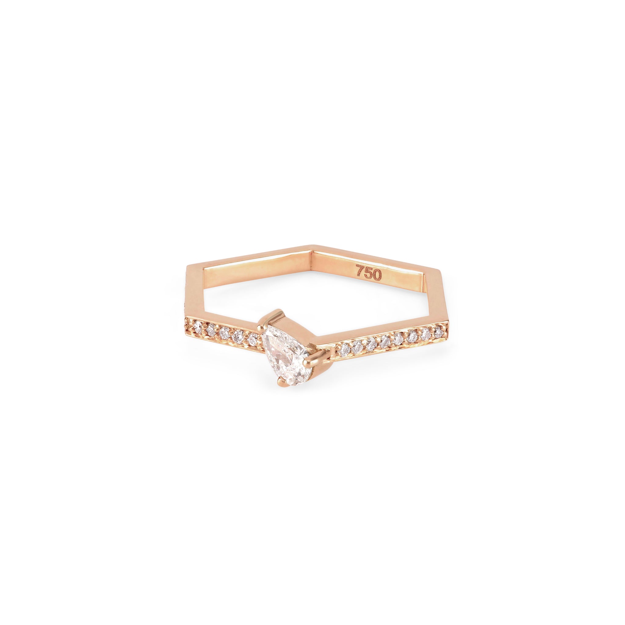 Hexad Diamond Ring in Rose Gold