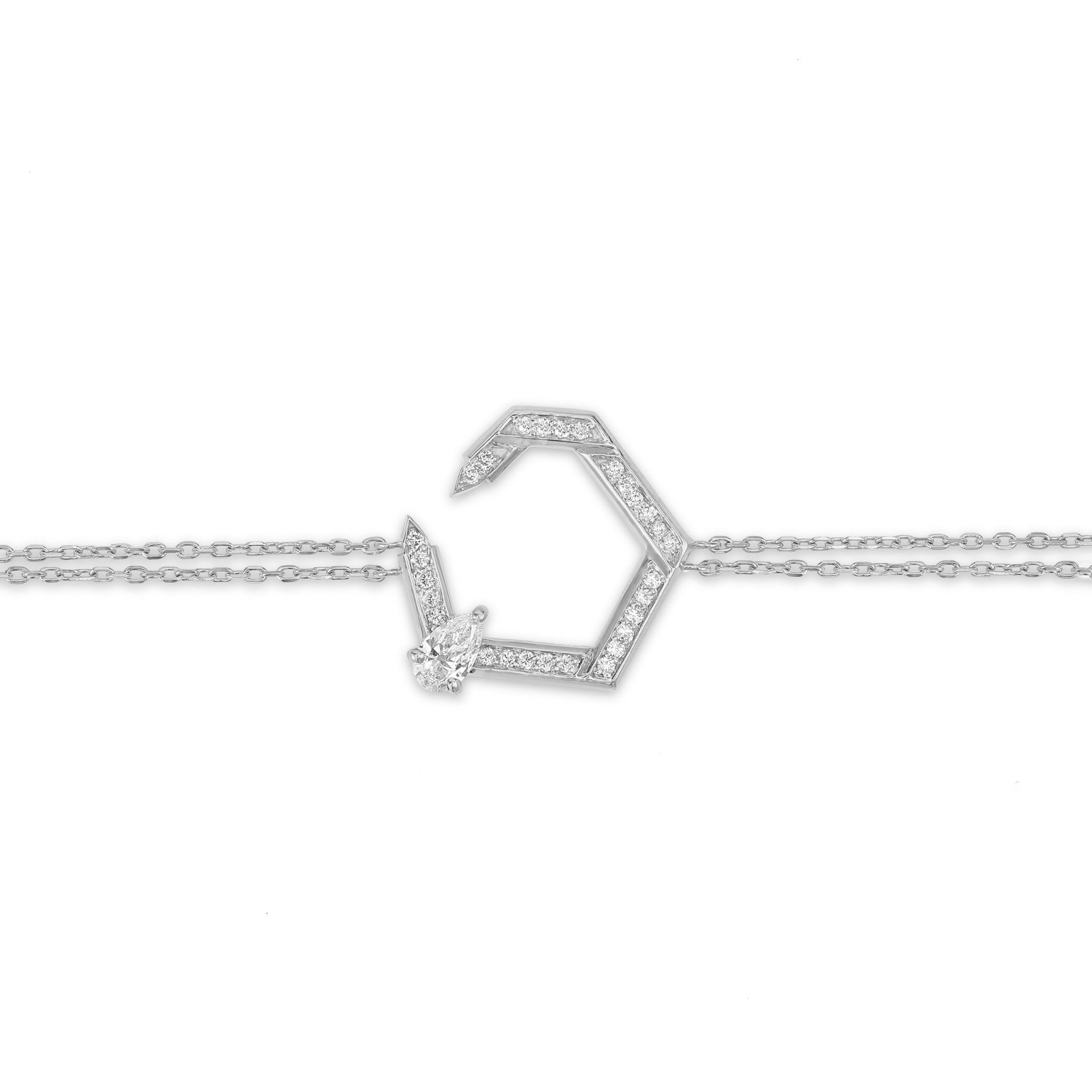 Hexad Diamond Bracelet in White Gold