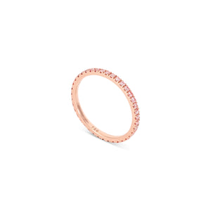 Skinny Diamond Eternity Ring with Pink Diamonds in Rose Gold