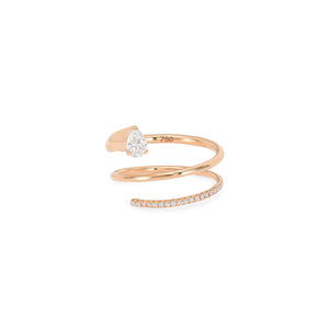 Spiral Diamond Pave Ring in Rose Gold