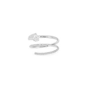 Spiral Diamond Pave Ring in White Gold