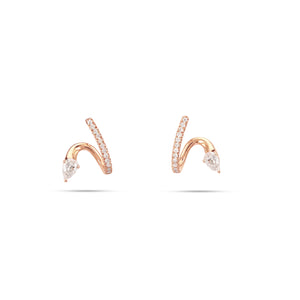 Spiral Diamond Earrings in Rose Gold