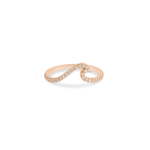 Wave Diamond Ring in Rose Gold