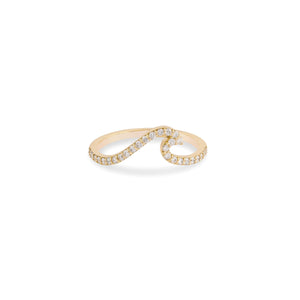 Wave Diamond Ring in Yellow Gold